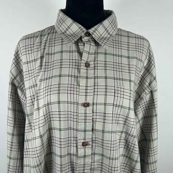 Burton Dryride Plaid Button Up Long Sleeve, Sz Large - Picture 1 of 6
